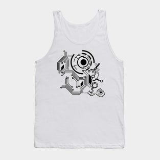 Black Electronic Circuit Board Tank Top